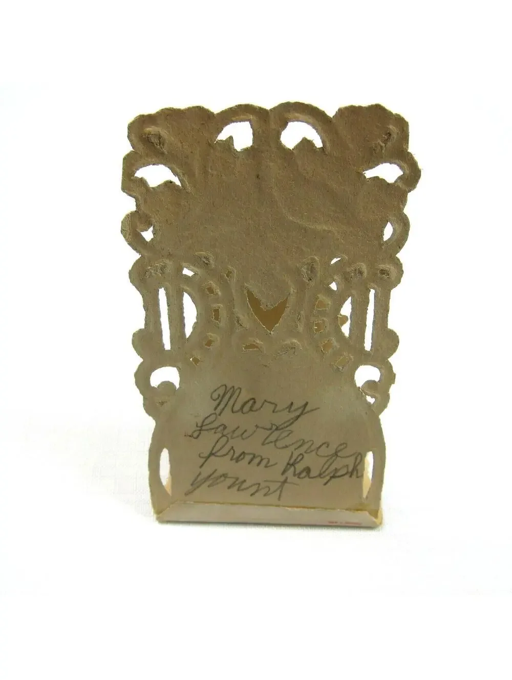 Vintage Valentine Pull Down Die Cut Girl Flower Basket Stand Up Germany 1920-30s